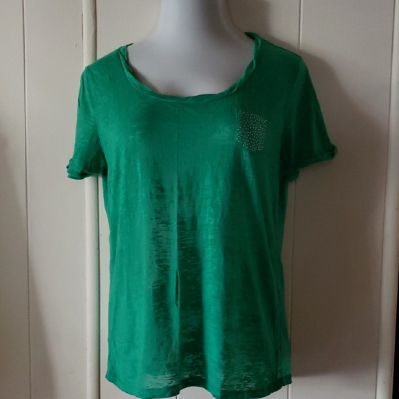 Calvin Klein Performance Tops - Green burnout top by Calvin Klein